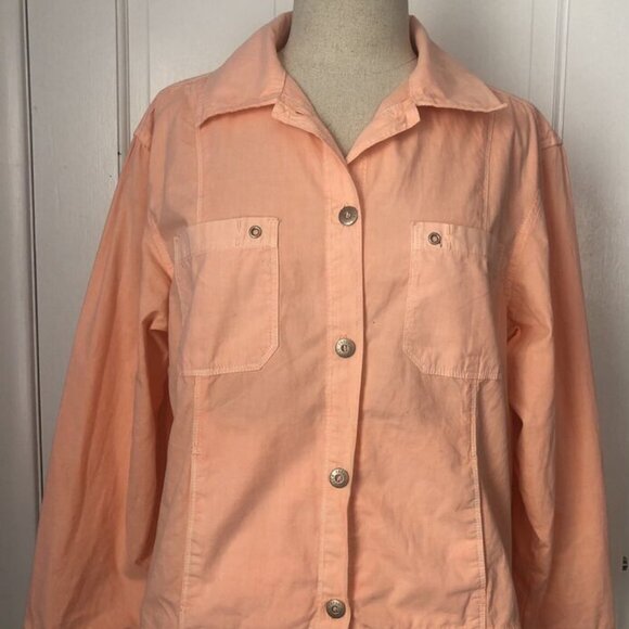 Fresh Produce Peach Button Front Cotton Top Blouse Womens Small - Picture 1 of 8